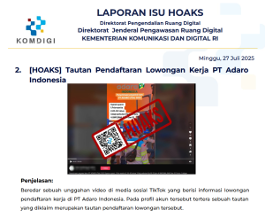 Isu Hoaks 27 Juli 2025