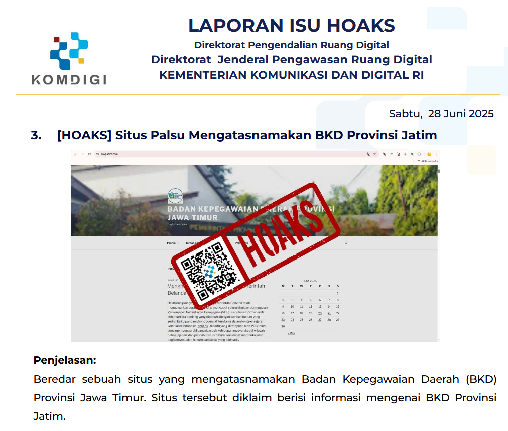 Isu Hoaks 28 Juni 2025