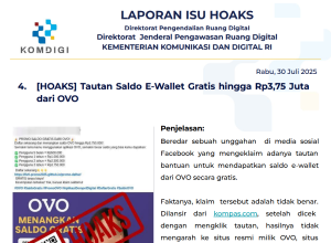 Isu Hoaks 30 Juli 2025