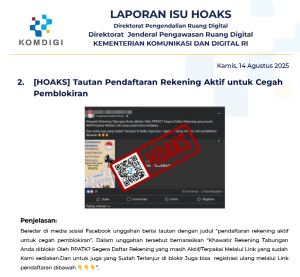 Isu Hoaks 14 Agustus 2025