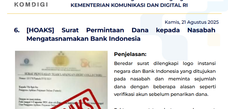 Isu Hoaks 21 Agustus 2025
