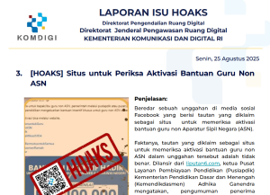 Isu Hoaks 25 Agustus 2025