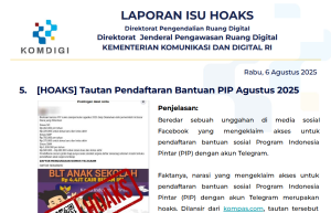 Isu Hoaks 6 Agustus 2025