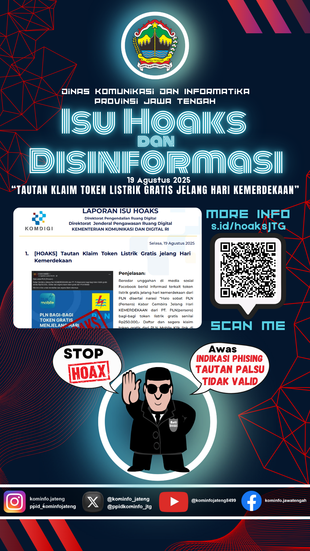 Isu Hoaks dan Disinformasi 19 Agustus 2025 Grafis