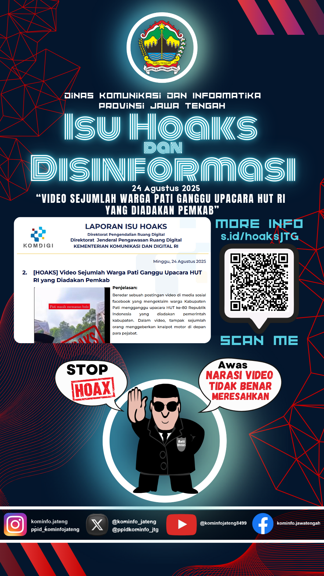 Isu Hoaks dan Disinformasi 24 Agustus 2025 Grafis