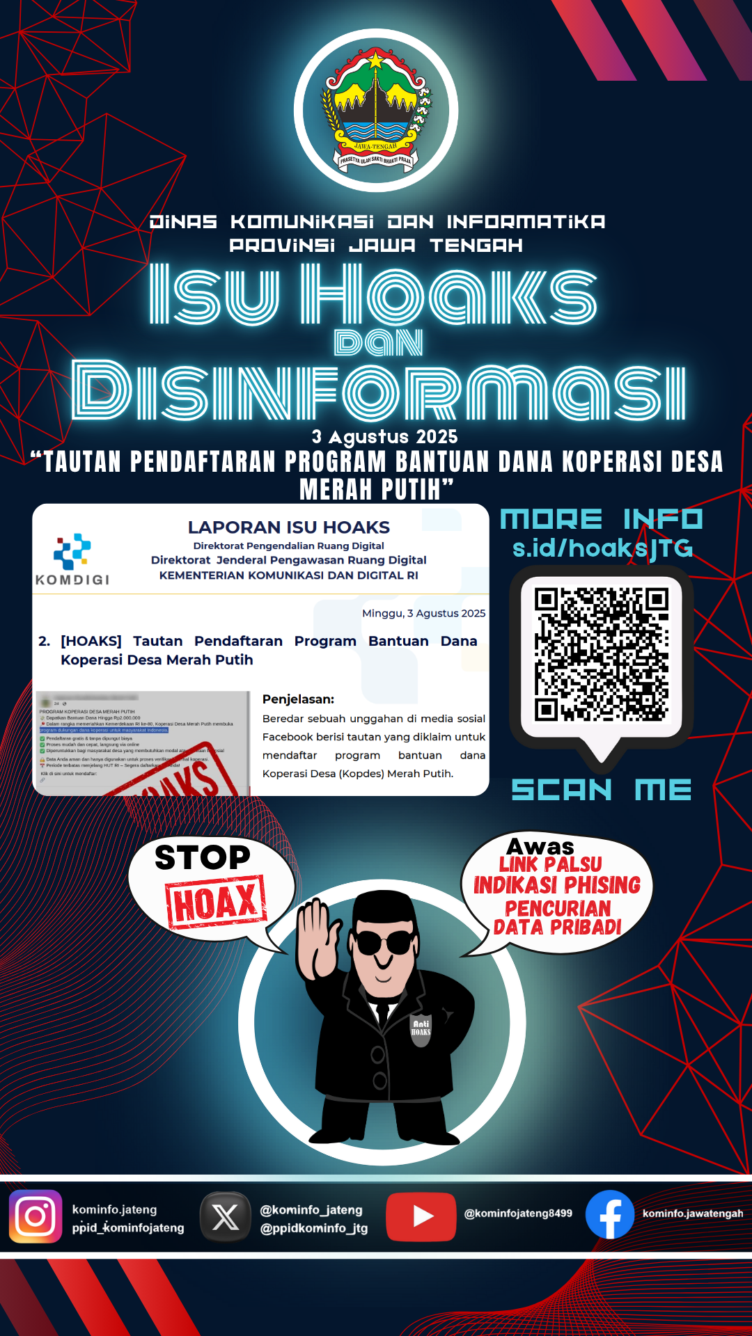 Isu Hoaks dan Disinformasi 3 Agustus 2025 Grafis