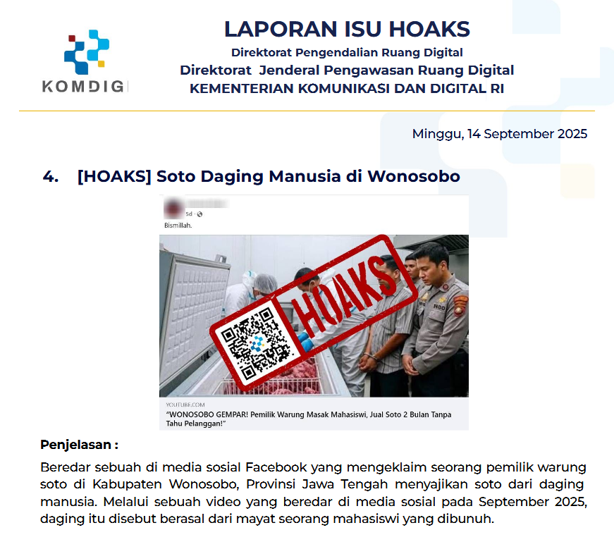 Isu Hoaks 14 September 2025