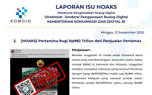 Isu Hoaks & Disinformasi 21 September 2025