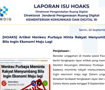 Isu Hoaks & Disinformasi 22 September 2025