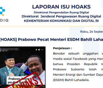 Isu Hoaks & Disinformasi 24 September 2025