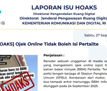 Isu Hoaks & Disinformasi 27 September 2025
