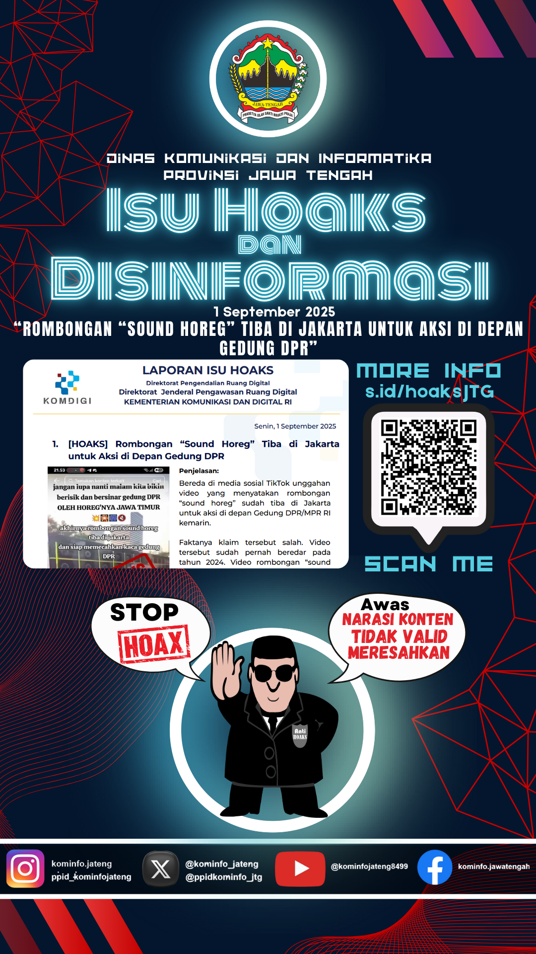 Isu Hoaks dan Disinformasi 1 September 2025 Grafis