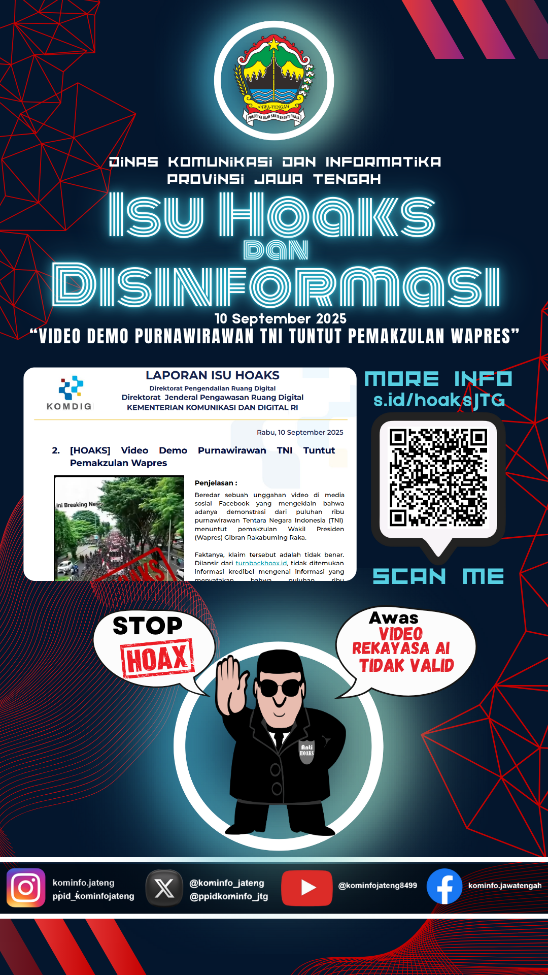 Isu Hoaks dan Disinformasi 10 September 2025 Grafis