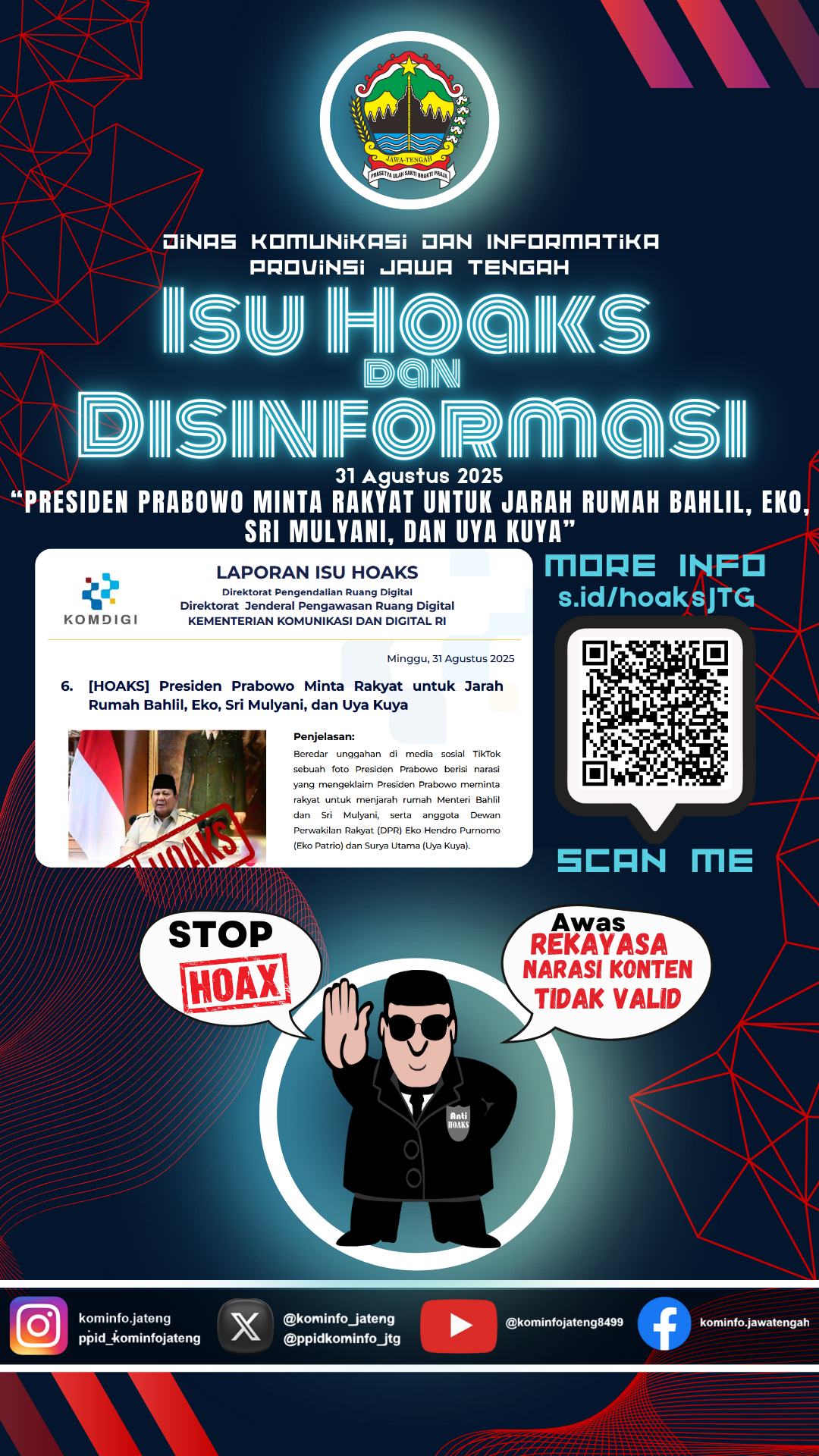Isu Hoaks dan Disinformasi 31 Agustus 2025 Grafis