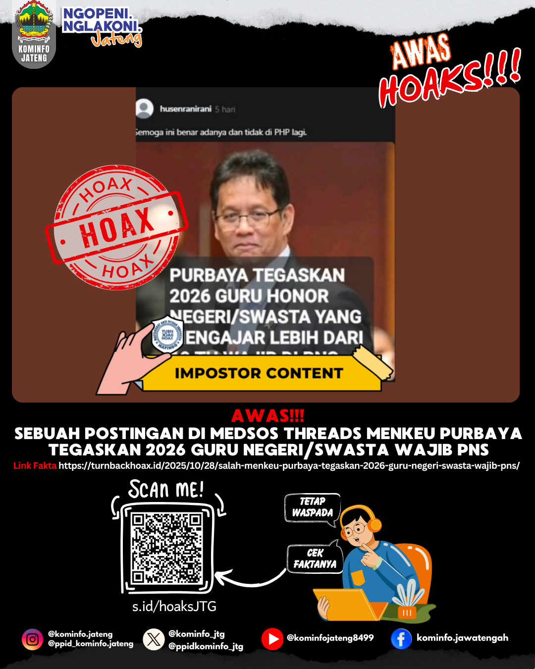 Isu Hoaks & Disinformasi 29 Oktober 2025 Grafis