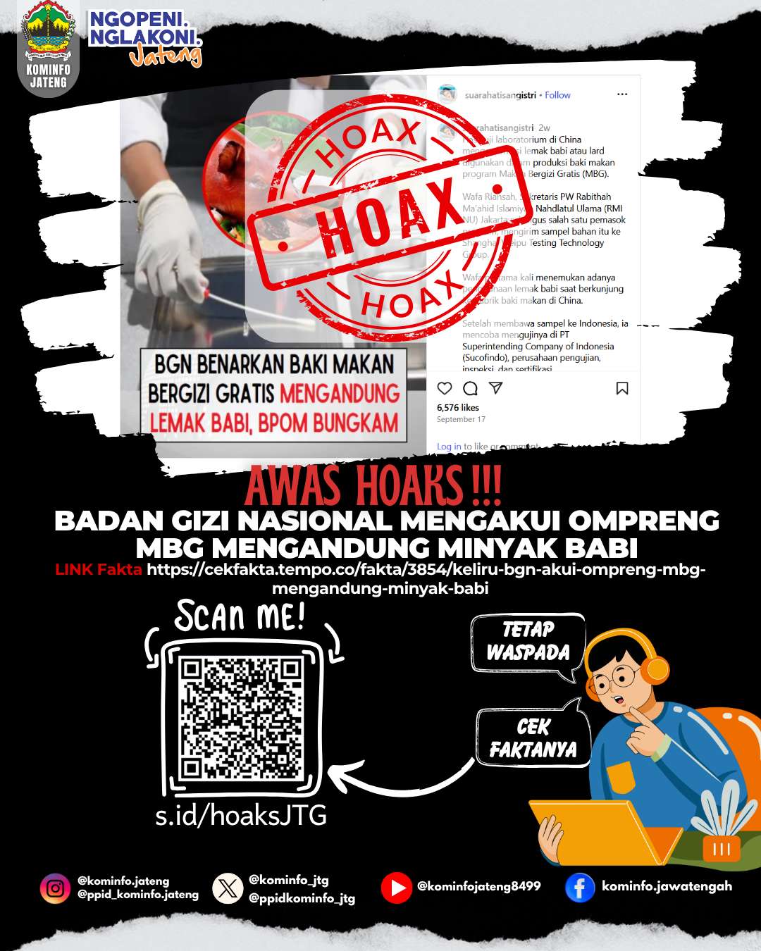 Isu Hoaks & Disinformasi 6 Oktober 2025 Grafis