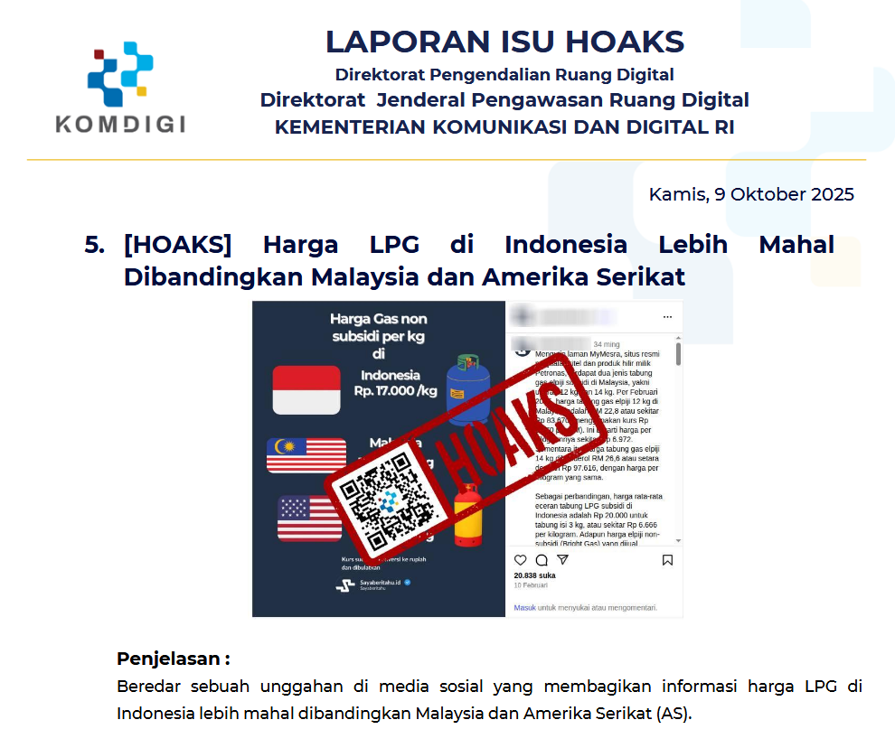 Isu Hoaks & Disinformasi 9 Oktober 2025