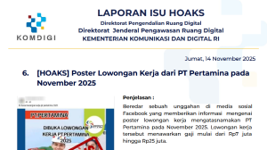 Isu Hoaks & Disinformasi 14 November 2025