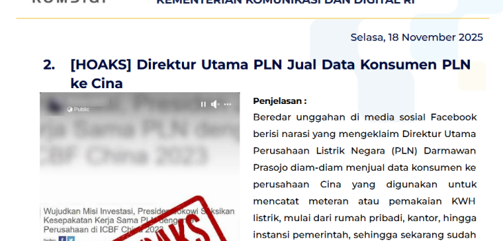 Isu Hoaks & Disinformasi 18 November 2025