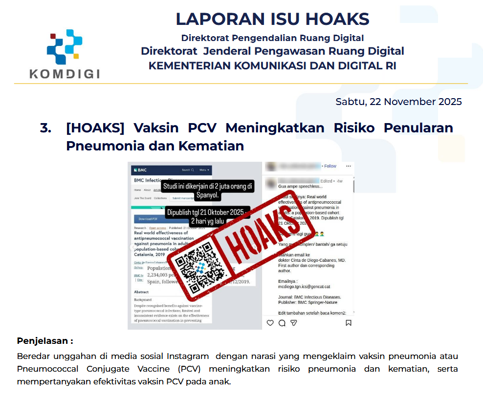 Isu Hoaks & Disinformasi 22 November 2025