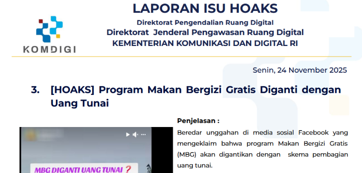 Isu Hoaks & Disinformasi 24 November 2025
