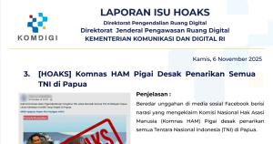 Isu Hoaks & Disinformasi 6 November 2025