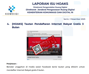 Isu Hoaks & Disinformasi 1 Desember 2025