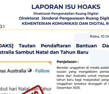 Isu Hoaks & Disinformasi 10 Desember 2025