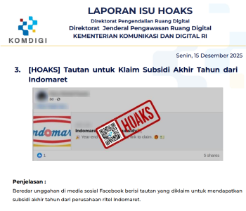Isu Hoaks & Disinformasi 15 Desember 2025