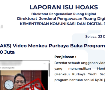 Isu Hoaks & Disinformasi 23 Desember 2025
