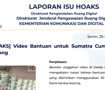 Isu Hoaks & Disinformasi 29 Desember 2025