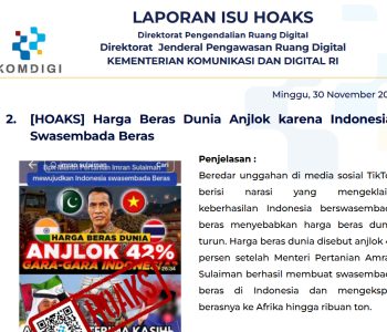 Isu Hoaks & Disinformasi 30 November 2025
