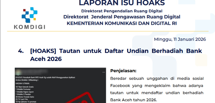 Isu Hoaks & Disinformasi 11 Januari 2026