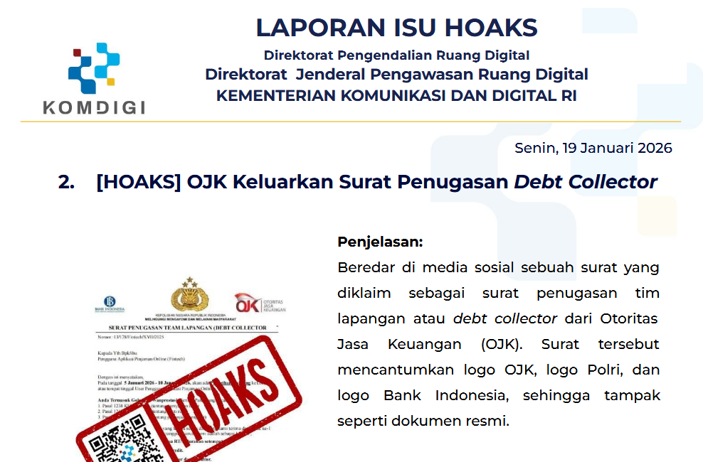 Isu Hoaks & Disinformasi 19 Januari 2026