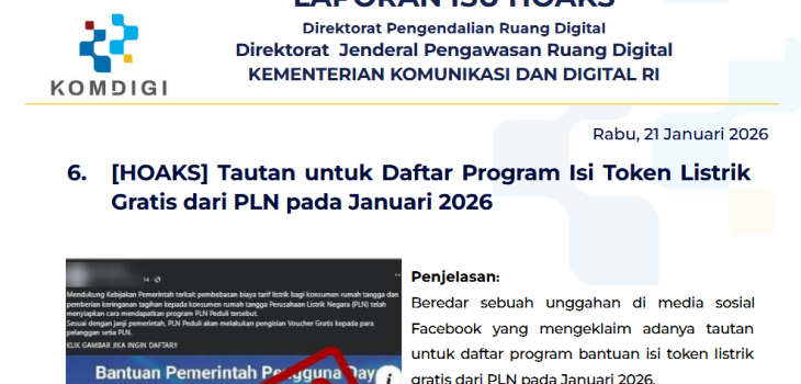 Isu Hoaks & Disinformasi 21 Januari 2026