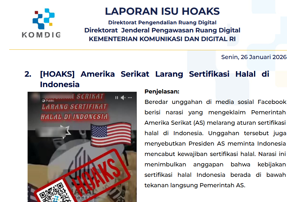 Isu Hoaks & Disinformasi 26 Januari 2026
