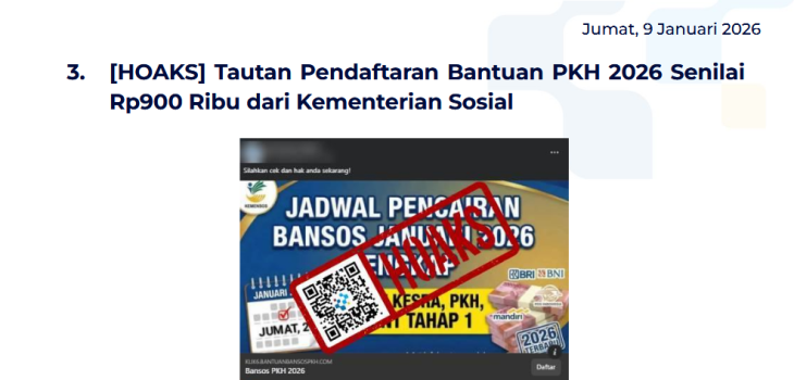 Isu Hoaks & Disinformasi 9 Januari 2026