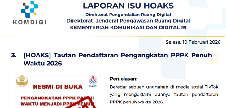 Isu Hoaks & Disinformasi 10 Februari 2026