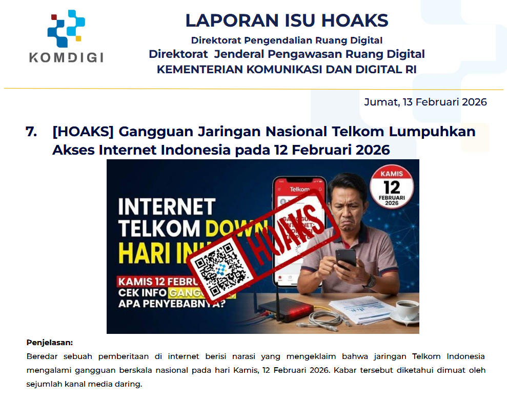Isu Hoaks & Disinformasi 13 Februari 2026