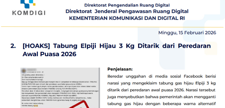 Isu Hoaks & Disinformasi 15 Februari 2026
