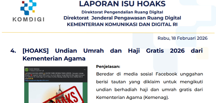 Isu Hoaks & Disinformasi 18 Februari 2026