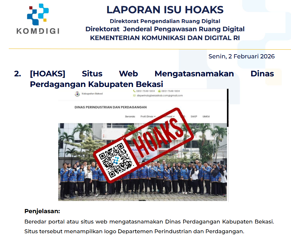 Isu Hoaks & Disinformasi 2 Februari 2026