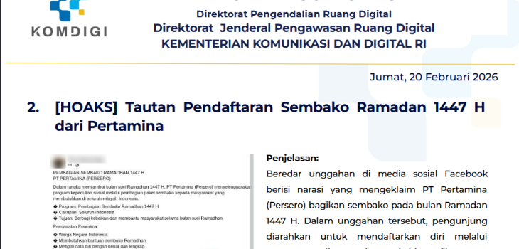 Isu Hoaks & Disinformasi 20 Februari 2026