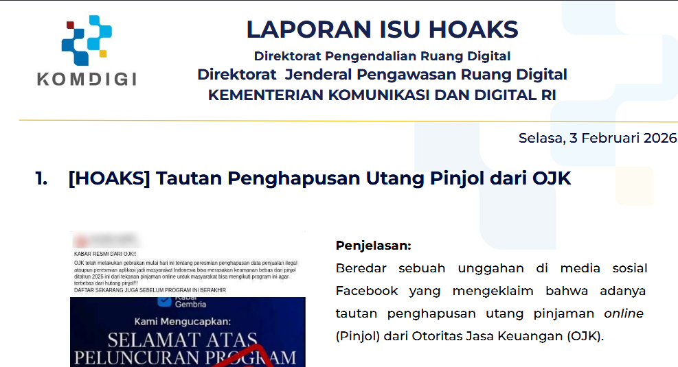 Isu Hoaks & Disinformasi 3 Februari 2026