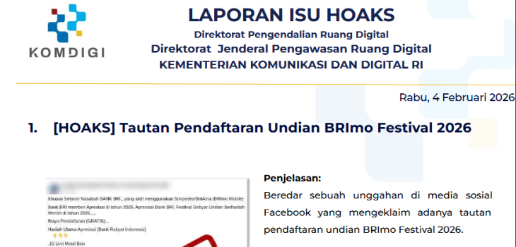 Isu Hoaks & Disinformasi 4 Februari 2026