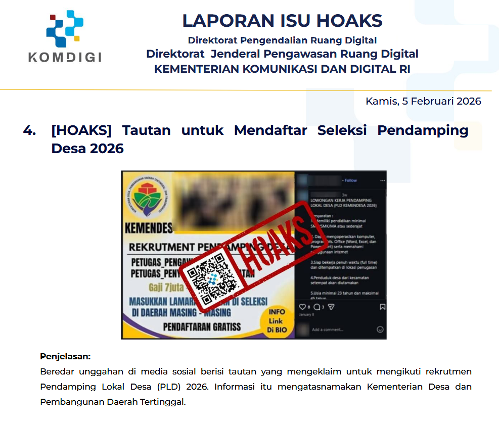 Isu Hoaks & Disinformasi 5 Februari 2026