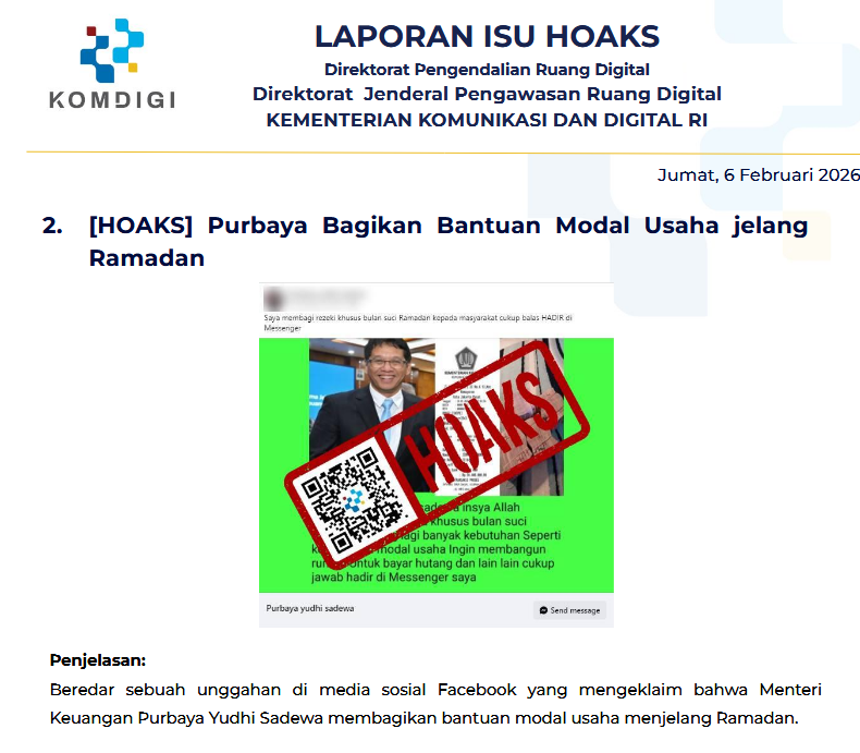 Isu Hoaks & Disinformasi 6 Februari 2026