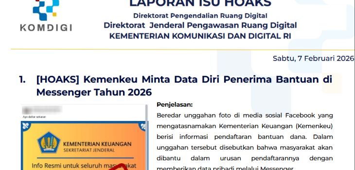 Isu Hoaks & Disinformasi 7 Februari 2026
