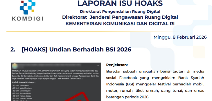 Isu Hoaks & Disinformasi 8 Februari 2026