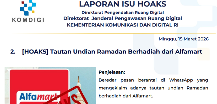 Isu Hoaks & Disinformasi 15 Maret 2026